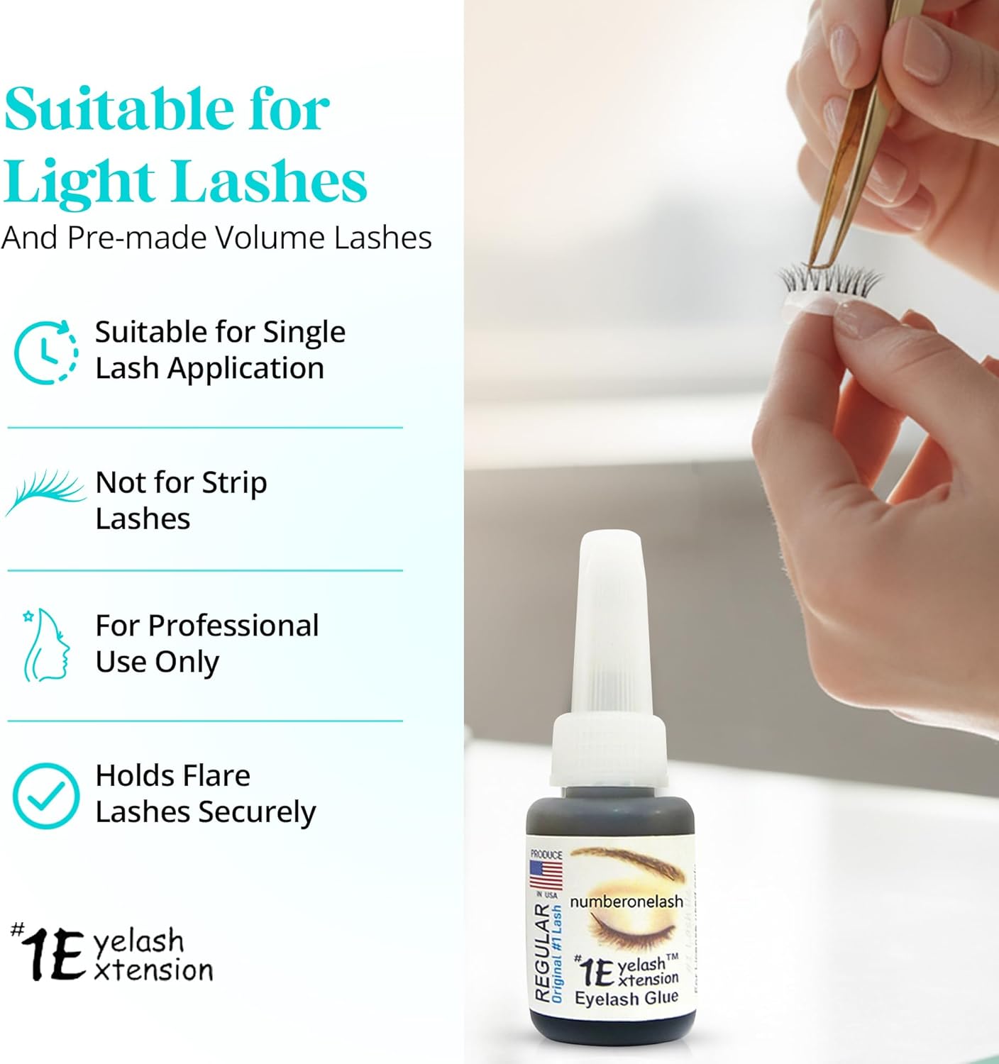 Regular Eyelash Glue - Professional Lash Glue for Individual Flare Lashes, False Eyelash Adhesives - Long Lasting Waterproof Black, 4-5 Sec Dry, Licensed Use 10ml - Image 5