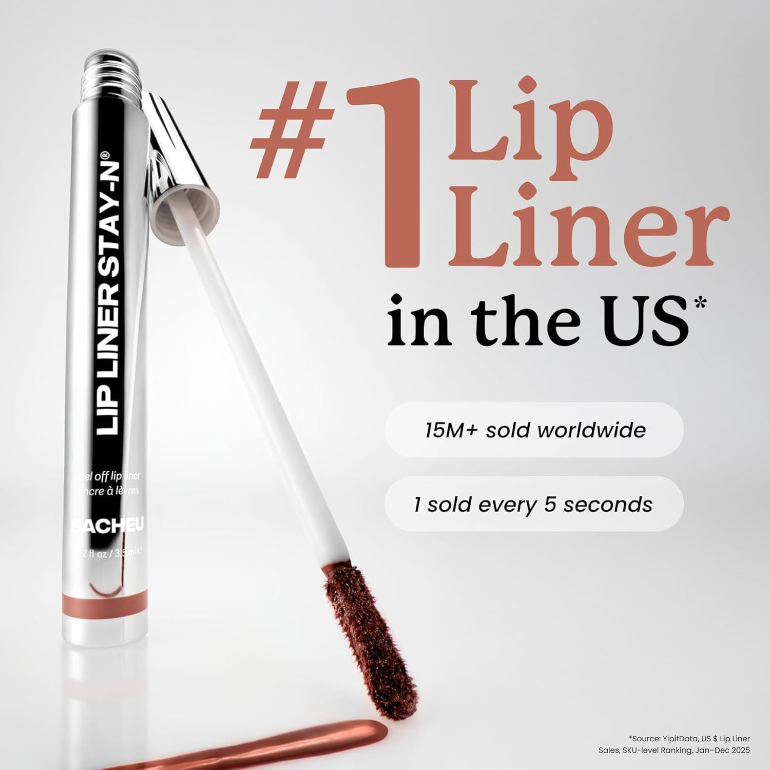 Sacheu Lip Liner STAY-N Peel Off Lip Stain — Long Lasting Waterproof Lip Tint with Hyaluronic Acid & Vitamin E — Transfer Proof Matte Finish, Vegan & Cruelty-Free (p-INKED) - Image 2